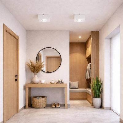 Luminária Plafon de Sobrepor Branco para Teto Bivolt Aluzinc Ar70 Gu10 Box Dital