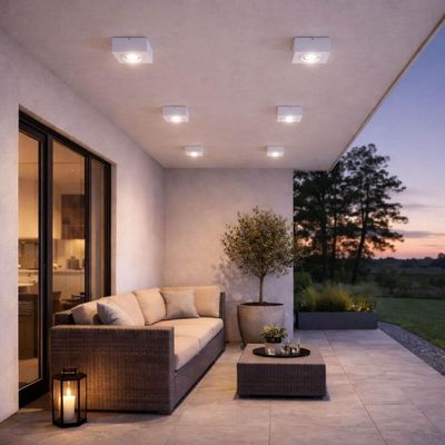 Luminária Plafon de Sobrepor Branco para Teto Bivolt Aluzinc Ar70 Gu10 Box Dital