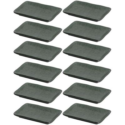 12 Travessas Porto Brasil 14x18cm Cerâmica Juta Verde Sushi Pratos para Entradas