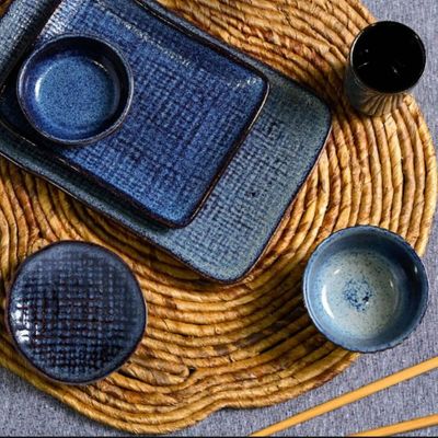 Kit 24 Ramekins 11x2cm Restaurante Sushi Cerâmica Juta Azul Titanium Porto Brasil Shoyu Sunomono