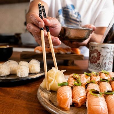 Jogo 40 Pares de Hashis Bambu 24cm Sunflower Lyor Sushi Restaurante Japonês Temakeria