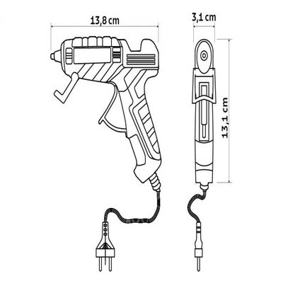 Pistola Elétrica de Cola Quente 15-20 W Aquecimento 57 Min Bastão 7,2 mm Ponta de Alumínio Tramontina Preto