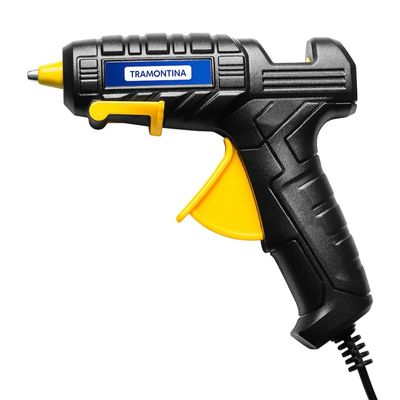 Pistola Elétrica de Cola Quente 15-20 W Aquecimento 57 Min Bastão 7,2 mm Ponta de Alumínio Tramontina Preto