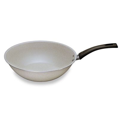 Frigideira Wok Oriental Ekó 24cm Alumínio Antiaderente 7 Camadas Sustentável Multiflon Bege