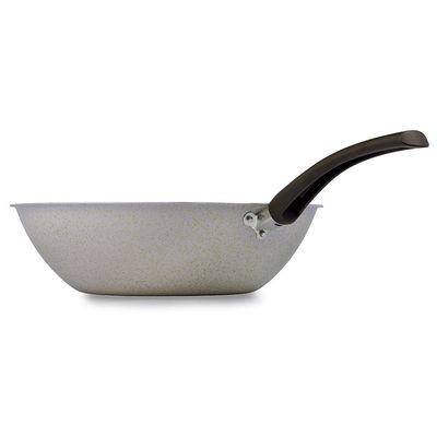 Frigideira Wok Oriental Ekó 24cm Alumínio Antiaderente 7 Camadas Sustentável Multiflon Bege