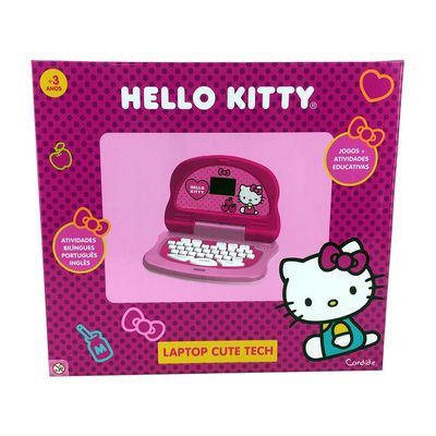 Kit Laptop Infantil Educativo Candide Barbie Charm + Hello KittyTech Bilíngue