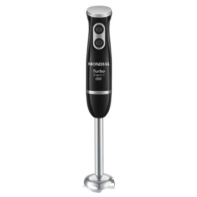 Mixer Turbo 3 em 1 Inox M-18-BI 500W Função Turbo Mondial Preto e Prata / 110V