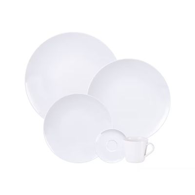 Aparelho de Jantar Leonora 20 Peças Porcelana Tramontina Branco