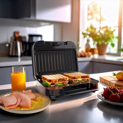 Grill e Sanduicheira Britânia Preto 750W 2 em 1 BGR24A 220V