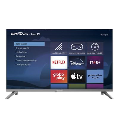Smart TV 32" Britânia LED Roku TV Dolby Audio HD B32CRA Bivolt