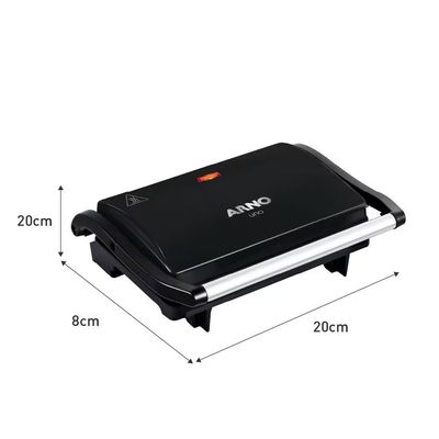 Grill Elétrico Compact Uno GPTO Grelha Antiaderente Trava Lateral Preto Arno Preto / 110V