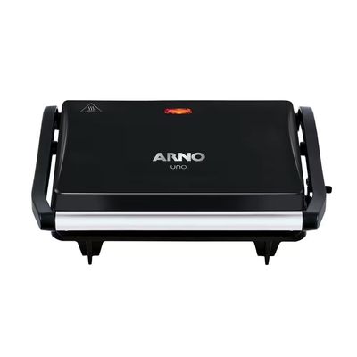 Grill Elétrico Compact Uno GPTO Grelha Antiaderente Trava Lateral Preto Arno Preto / 110V