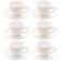 Jogo 6 Xícaras de Café 100ml com Pires Porcelana Branca Clea