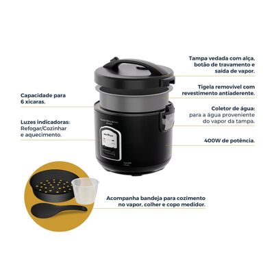 Panela de Arroz Elétrica Britânia 6 Xícaras BPA06A 127V