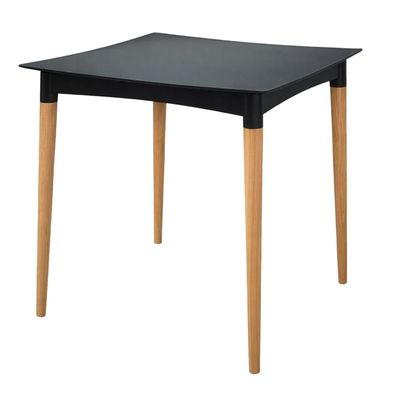 Mesa Diana Preta Tramontina 70cm em Polipropileno com Pernas de Madeira Natural