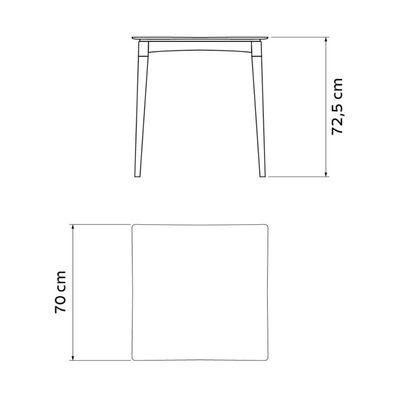 Mesa Diana Preta Tramontina 70cm em Polipropileno com Pernas de Madeira Natural