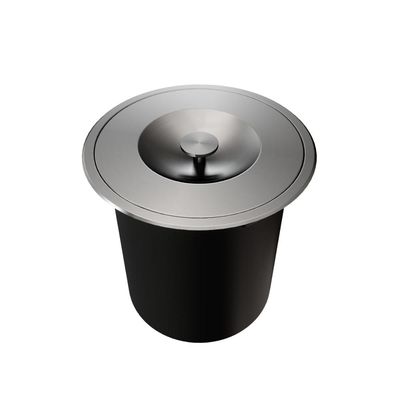 Lixeira de Embutir Redonda Docol Massima em Aço Inox Escovado com Balde Plástico 6 Litros