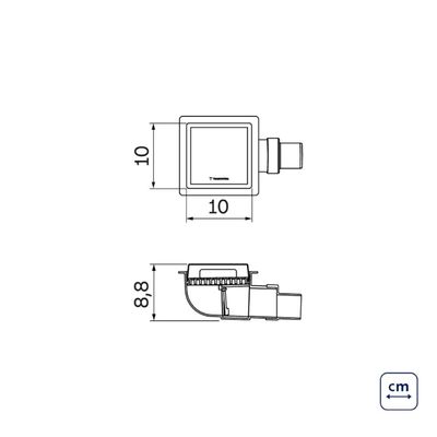 Ralo Neo Square Tramontina com Tampa em Aço Inox 10x10 cm