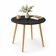 Mesa Jantar Sofia Redonda 80cm Preto Trama 18mm Pés de Madeira Natural Marin