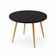 Mesa Jantar Sofia Redonda 80cm Preto Trama 18mm Pés de Madeira Natural Marin