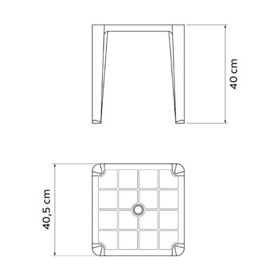 Mesa de Apoio Tramontina Pituba ECO 40 x 40 x 40 cm em Polipropileno Preto