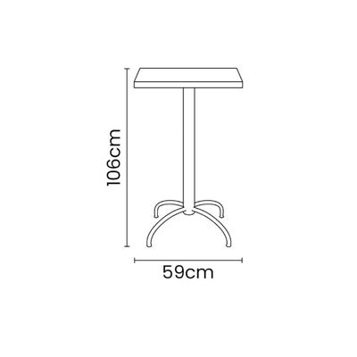 Mesa Quadrada Tramontina Gama 59 cm Alta em Polipropileno Vermelho com Base em Aço Carbono