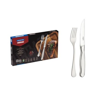 Jogo para Churrasco Tramontina Zurique em Aço Inox Facas Jumbo 12 Peças