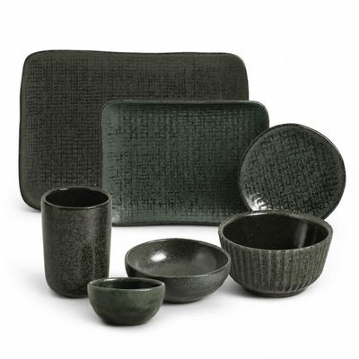 Conjunto Sushi 42 peças Travessas Ramequins Copos Molheiras