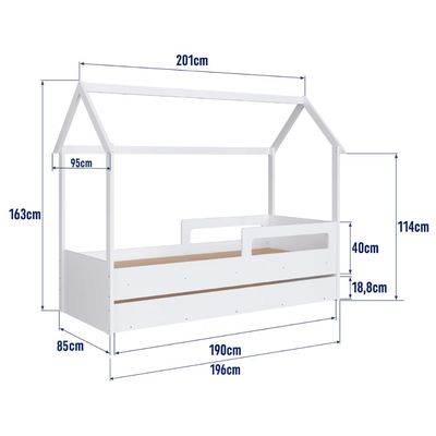 Cama Infantil Montessoriana com Cama Auxiliar Branco Completa Móveis