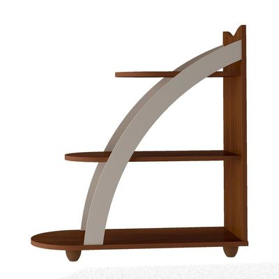Mesa Lateral Retangular Andes Cedro e Off White