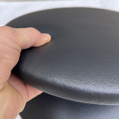 Kit 02 Assentos Redondo Banqueta Cadeira Estofados Poltronas H02 Corino Preto 35 cm - Lyam Decor