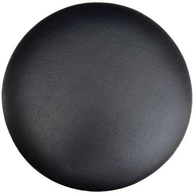 Kit 02 Assentos Redondo Banqueta Cadeira Estofados Poltronas H02 Corino Preto 35 cm - Lyam Decor
