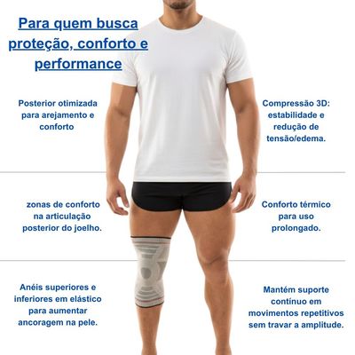 Joelheira Training Preta M Knit 3D N1 Sport Compressão Alívi