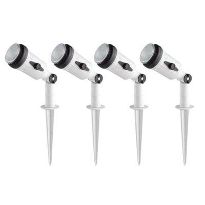 4 Espetos para Iluminação de Jardim Bivolt Brancos Projetor