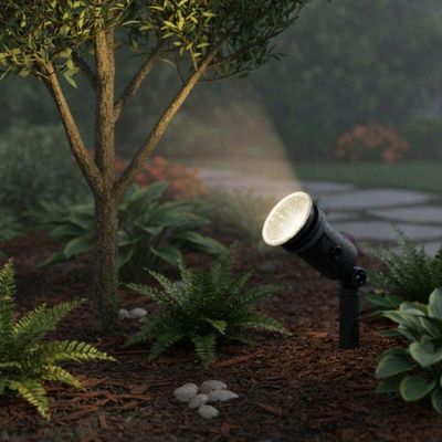 Kit 8 Luminárias Espeto para Jardim Preto Projetor Iluminaçã