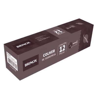 Jogo de Colheres de Sobremesa 12 pçs Modena Brinox Aço Inox Inox