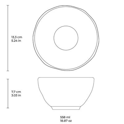 Jogo 8 Peças Canecas 273ml e Bowls 558ml Cerâmica Bruma Port