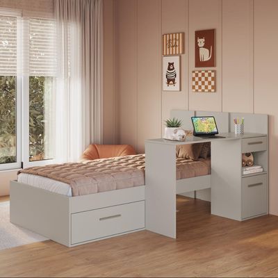 Cama de Solteiro Juvenil com Escrivaninha 90 El Calafate Arenas