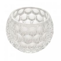 Porta Velas de Cristal Bolhas 11x9cm Lyor Mesa de Jantar Apa