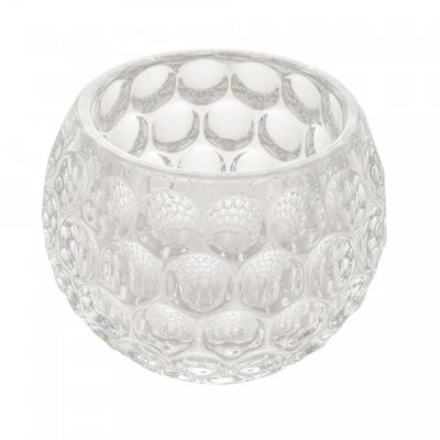 Porta Velas de Cristal Bolhas 11x9cm Lyor Mesa de Jantar Apa