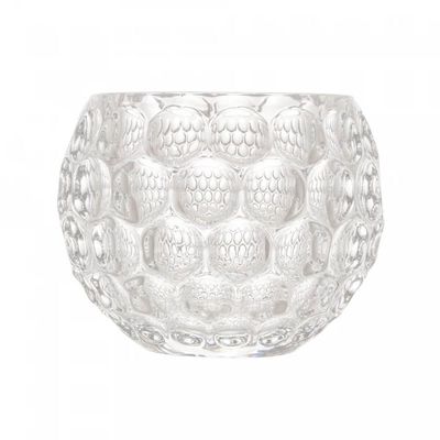 Porta Velas de Cristal Bolhas 11x9cm Lyor Mesa de Jantar Apa