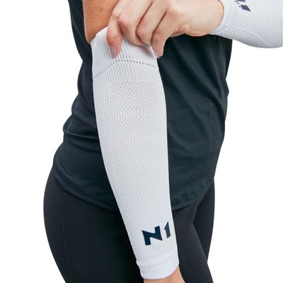 Protetor de Antebraço Spry Tamanho M N1 Sport Branco KNIT 3D Compressão 15/25 mmHg Estabilidade