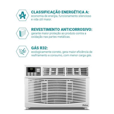Ar-Condicionado Philco Janela 10000BTUs Frio PAJ10FH 127V