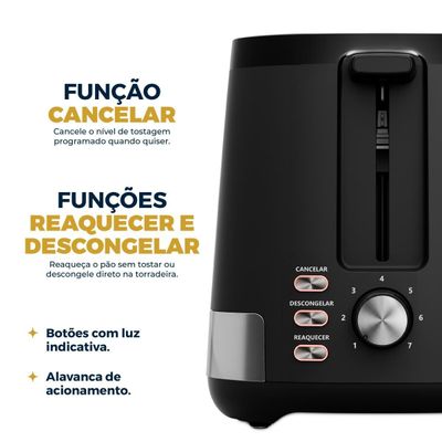 Torradeira Britânia 7 Níveis 800W BTR06A 220V