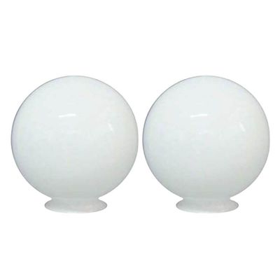 Kit 2 Globos para Poste Iluminação Externa 30cm Leitoso Decorativo Pvc Global Dital