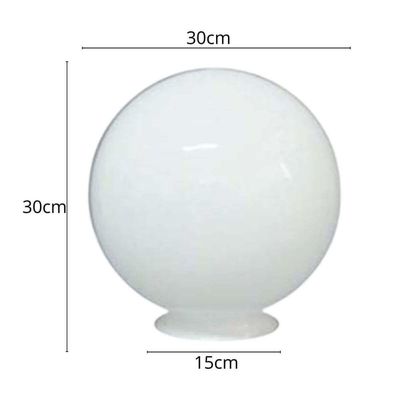 Kit 2 Globos para Poste Iluminação Externa 30cm Leitoso Decorativo Pvc Global Dital