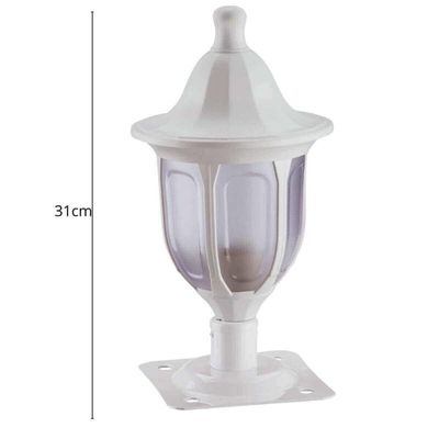 Kit 4 Balizadores Branco para Jardim em Alumínio Lanterna Injetada Termoplástico Dital