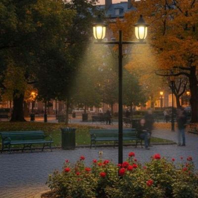 Poste Duplo para Jardim Preto Tubo em Alumínio Modena Dital Iluminação Externa Clássica