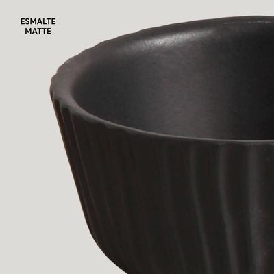 Kit 12 Ramequins 170ml Cerâmica Preto Matte Artesanal Porto Brasil Molheira Restaurante Bar