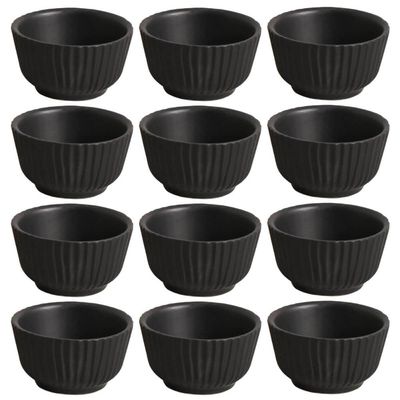 Kit 12 Ramequins 170ml Cerâmica Preto Matte Artesanal Porto Brasil Molheira Restaurante Bar
